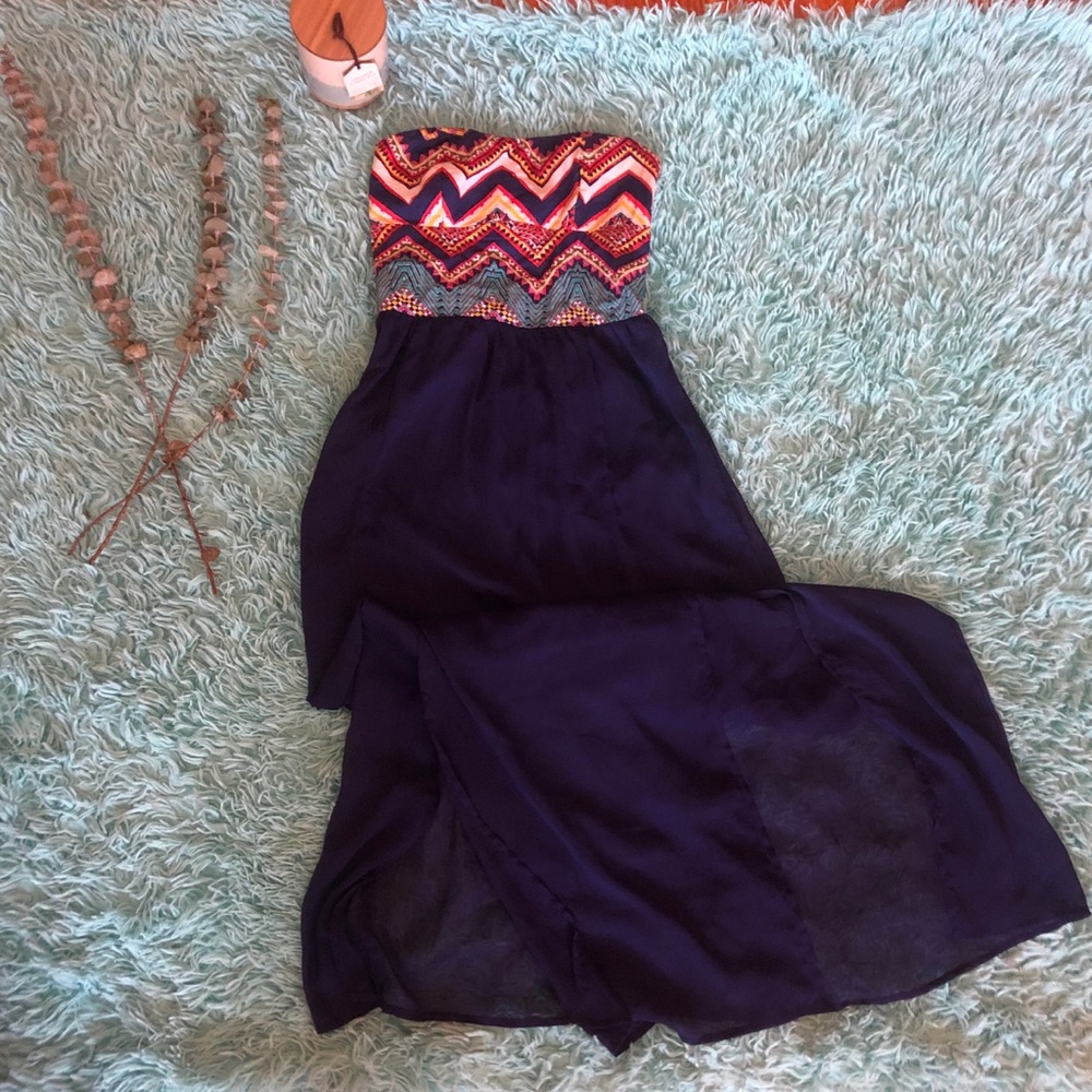 Beautiful maxi, strapless, colorful chest dress!